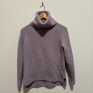 Madewell Heathered Purple lavender Turtleneck wool Sweater